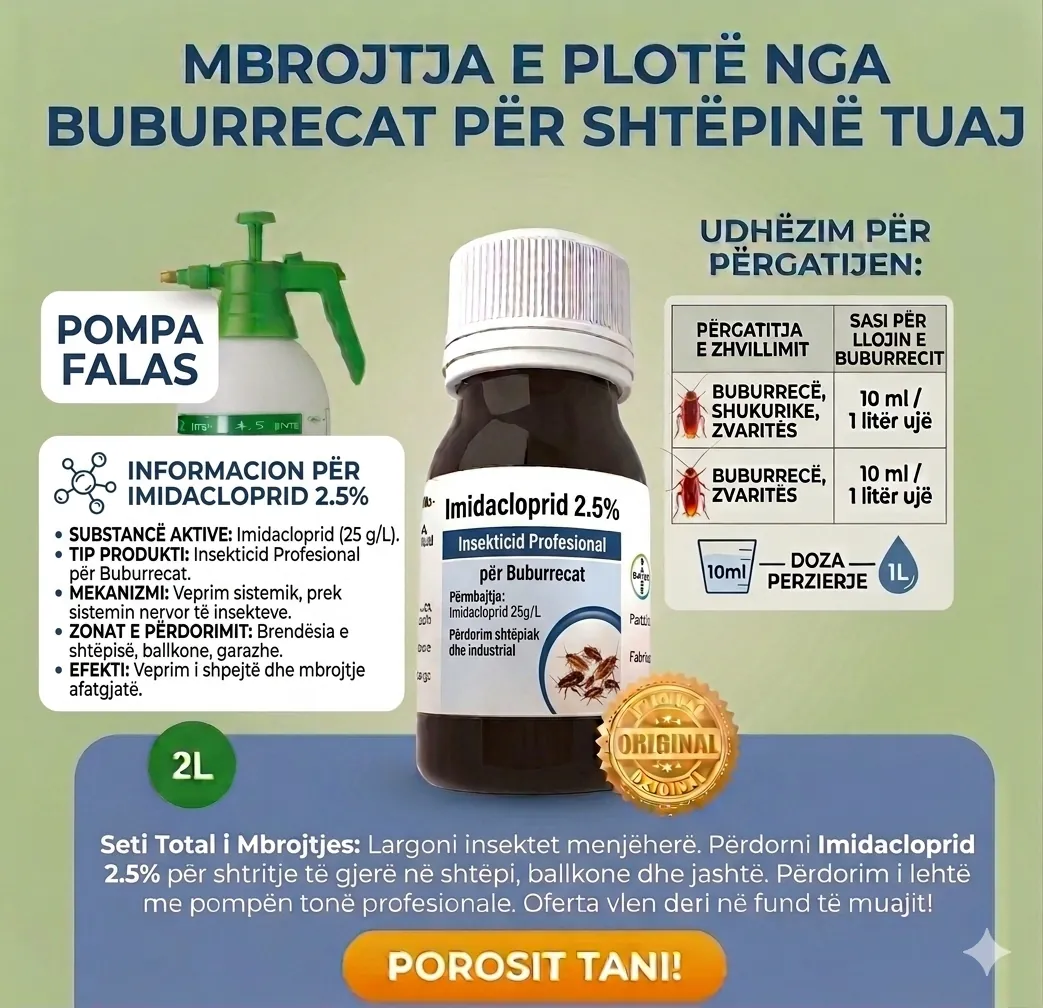 Imidacloprid 2.5% me pompë 2L falas dhe udhëzime dozimi